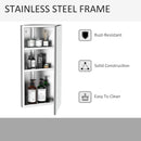 HOMCOM Stainless Steel Bathroom Corner Mirror Cabinet 1 Door Wall mounted Storage Cabinet