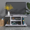 TV Stand Bookshelf Cabinet Modern 3 Tier shelf Storage Shelves Table Wheels in White