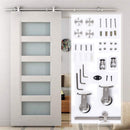 HOMCOM Wooden Sliding Door Kit Stainless Steel Smooth Operation Hardware Track Kit System Unit For Single Door 2000mm