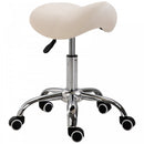HOMCOM Faux Leather Height Adjustable Cosmetic Saddle Stool Beige