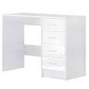 High Gloss 4 Drawers Table Vanity Dressing Drawer Computer PC Study Desk Office Furniture-White