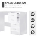 High Gloss 4 Drawers Table Vanity Dressing Drawer Computer PC Study Desk Office Furniture-White