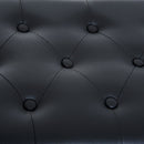 Faux Leather Piano Stool Bench Keyboard Bench with Storage Wooden PU Sponge Seat - Black