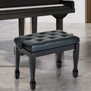 Wood Piano Stool Seat Keyboard Bench Classic Digital Padded Solid Faux Leather Height Adjustable-Black