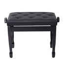 Wood Piano Stool Seat Keyboard Bench Classic Digital Padded Solid Faux Leather Height Adjustable-Black