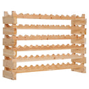 Wooden 72 Bottle 6 Tier Shelf Storage Holder Standing Holds Fir Wood Cellar Wine Rack