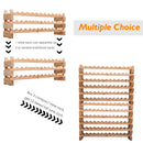 Wooden 72 Bottle 6 Tier Shelf Storage Holder Standing Holds Fir Wood Cellar Wine Rack