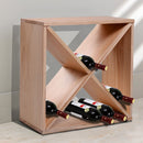 Wooden 24 Bottles Wine Rack Tabletop Storage Holder Stand Cube Champagne Stack