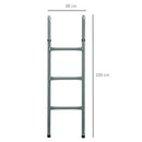 HOMCOM Trampoline Ladder 12/14ft Galvanized w/ Non-slip Mat |