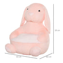 Kids Sofa Chair Children Plush Armchair Stuffed Cute Rabbit Toy Support Seat Learning Sitting Baby Nest Sleeping Cushion Bed Soft Snuggle Furniture for Reading Feeding Relaxing 60 x 50 x 59cm Pink 60x50x59cm
