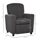 Single Seater Kids Sofa Chair with Footrest Recliner Upholstered Armchair for Children Playroom Bedroom Living room, Grey Linen