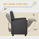 Single Seater Kids Sofa Chair with Footrest Recliner Upholstered Armchair for Children Playroom Bedroom Living room, Grey Linen