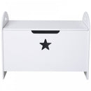 MDF Children's Toy Storage Chest w/ Safety Hinge White