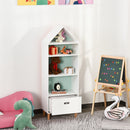 Outsunny Kids MDF 5-Tier Bookshelf w/ Drawer White/Blue