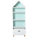 Outsunny Kids MDF 5-Tier Bookshelf w/ Drawer White/Blue