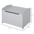 Wooden Kids Children Toy Storage Organizer Chest Safety Hinge Play Room Furniture Grey 60 x 40 x 48 cm 40x60cm Box Bedroom Organiser for Child 3 Yrs+
