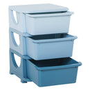 Kids Storage Units with Drawers 3 Tier Chest Vertical Dresser Tower Toy Organizer for  Nursery Playroom Kindergarten Blue w/