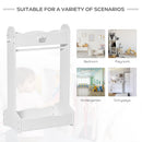 HOMCOM Wood Clothes Rack Hall Tree With Storage Shelves Children Garment Rack Freestanding Wardrobe For 3-8 Years Toddler, White 1-4