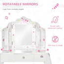 HOMCOM Kids Vanity Table & Stool - White