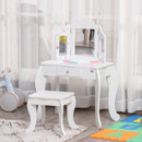 HOMCOM Kids Vanity Table & Stool - White