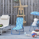 Outsunny Lounge Chair for Kids Recliner Foldable Portable with Adjustable Backrest Outdoor Beach Pool Camping 118 x 40 x 24cm Blue