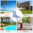 Outsunny Lounge Chair for Kids Recliner Foldable Portable with Adjustable Backrest Outdoor Beach Pool Camping 118 x 40 x 24cm Blue