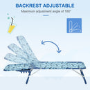 Outsunny Lounge Chair for Kids Recliner Foldable Portable with Adjustable Backrest Outdoor Beach Pool Camping 118 x 40 x 24cm Blue