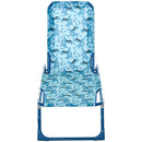 Outsunny Lounge Chair for Kids Recliner Foldable Portable with Adjustable Backrest Outdoor Beach Pool Camping 118 x 40 x 24cm Blue