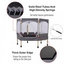 Kids 50-inch Outdoor Trampoline with Safety Enclosure Net and Spring Pad Grey