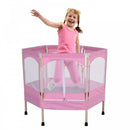 Kids 50-inch Outdoor Trampoline w/ Safety Enclosure Net and Spring Pad Pink
