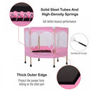 Kids 50-inch Outdoor Trampoline w/ Safety Enclosure Net and Spring Pad Pink