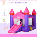 Outsunny Kids Bounce Castle House Inflatable Trampoline Slide 2 in 1 with Inflator for Kids Age 3-12