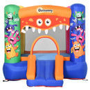 Outsunny Kids Bounce Castle House Inflatable Trampoline Slide Basket with Inflator for Kids Age 3-12 Monster Design w/ Carrybag