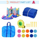 Outsunny Kids Bounce Castle House Inflatable Trampoline Slide Water Pool 3 in 1 with Inflator for Kids Age 3-12 Octopus Design w/ Carrybag