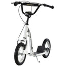 HOMCOM Youth Scooter Front and Rear Caliper Dual Brakes 12-Inch Inflatable Front Wheel Ride On Toy For Age 5+ Kick