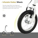 HOMCOM Youth Scooter Front and Rear Caliper Dual Brakes 12-Inch Inflatable Front Wheel Ride On Toy For Age 5+ Kick