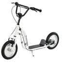 HOMCOM Youth Scooter Front and Rear Caliper Dual Brakes 12-Inch Inflatable Front Wheel Ride On Toy For Age 5+ Kick