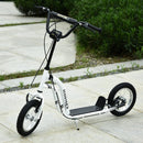 HOMCOM Youth Scooter Front and Rear Caliper Dual Brakes 12-Inch Inflatable Front Wheel Ride On Toy For Age 5+ Kick