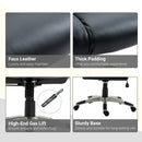 High Back PU Leather Office Chair Computer Swivel Adjustable Business Executive Chairs-Black