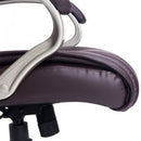 High Back PU Leather Office Chair Swivel Executive Seat Ergonomic W/Adjustable Height-Brown