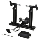 Indoor Bicycle Exercise Trainer w/ Bar Remote Control & Near-Universal Fit Black Magnetic Speed Bike Kinetic 5 Level Resistance