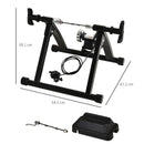 Indoor Bicycle Exercise Trainer w/ Bar Remote Control & Near-Universal Fit Black Magnetic Speed Bike Kinetic 5 Level Resistance