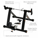 Indoor Bicycle Exercise Trainer w/ Bar Remote Control & Near-Universal Fit Black Magnetic Speed Bike Kinetic 5 Level Resistance
