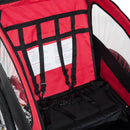 HOMCOM Collapsible Bike Trailer 2-Seater Child Stroller Baby Jogger with Pivot Wheel-Red
