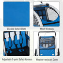 Elite 2-In-1 Bike Trailer for Kids Three-Wheel Bicycle Cargo Trailer & Jogger with 2 Safety Harnesses & Large Storage, Blue II Double Baby Bike Stroller Child Kids