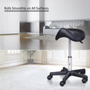 HOMCOM Salon Spa Swivel Saddle Stool Massage Beauty Therapy Gas Height Adjustable Chair - Black
