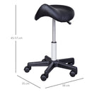 HOMCOM Salon Spa Swivel Saddle Stool Massage Beauty Therapy Gas Height Adjustable Chair - Black