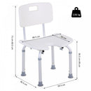 HOMCOM 8-Level Height Adjustable Bath Stool Spa Shower Chair Aluminum w/ Non-Slip Feet, Handle for the Pregnant, Old, Injured