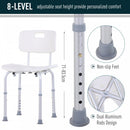 HOMCOM 8-Level Height Adjustable Bath Stool Spa Shower Chair Aluminum w/ Non-Slip Feet, Handle for the Pregnant, Old, Injured