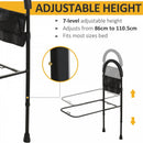 Steel Frame Bed Support Handle w/ Pocket Black